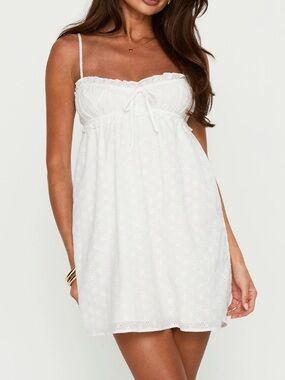 Marliene Broiderie Mini Dress White